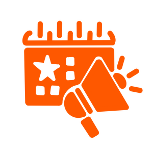 Events Image Drawing of a megaphone over a calendar.